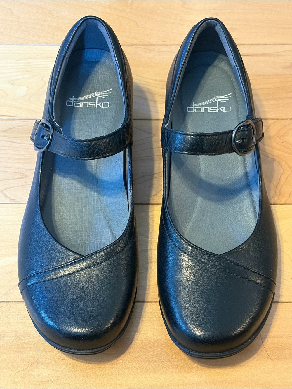 Dansko Fawna Black Leather Mary Jane Comfort Clogs size 36 - Picture 2 of 9